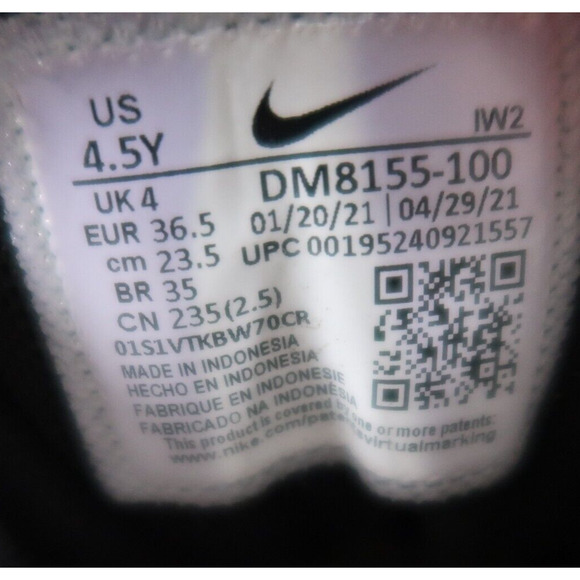 Nike Shoes Youth 4.5 Sneakers Air More Uptempo Peace Love Swoosh GS Athletic Mid - Picture 13 of 15